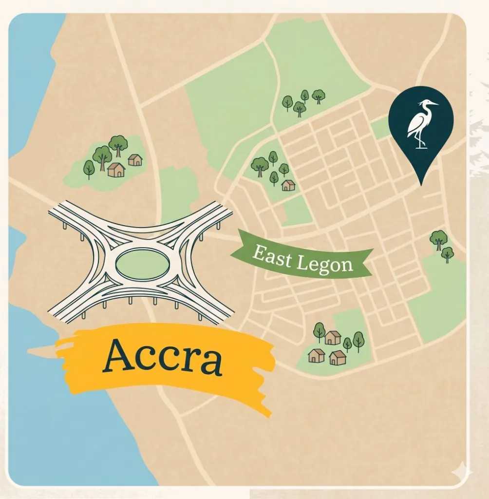 Map of East Legon and Accra