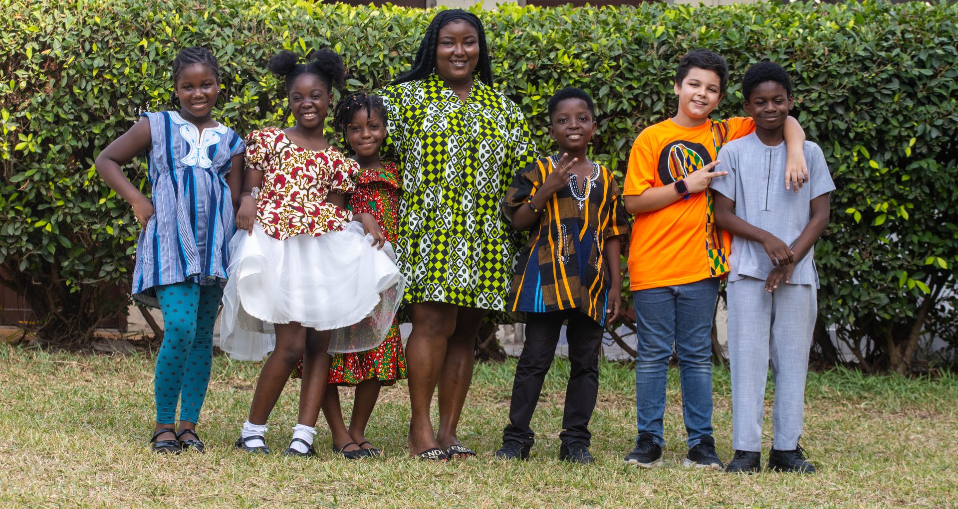 Herons children and their teacher on Ghana Day